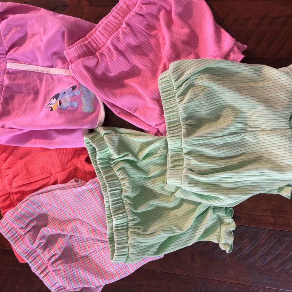 Kids Ribbed Mint Green Shorts - Lightweight Casual Bottoms